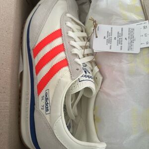 Adidas SL 72 Cream and Red Trainers